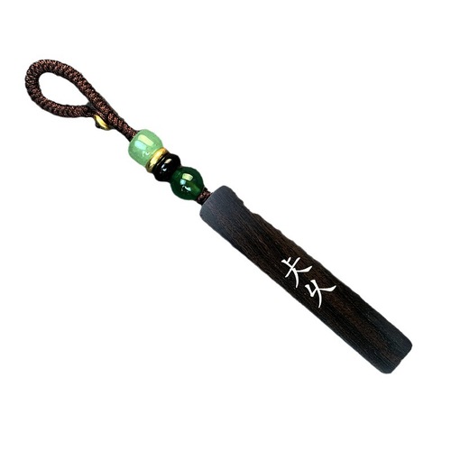 Creative Ebony Wood Personality Pendant Embedded with Keys, Bestselling Wooden Love Gift with Engraving