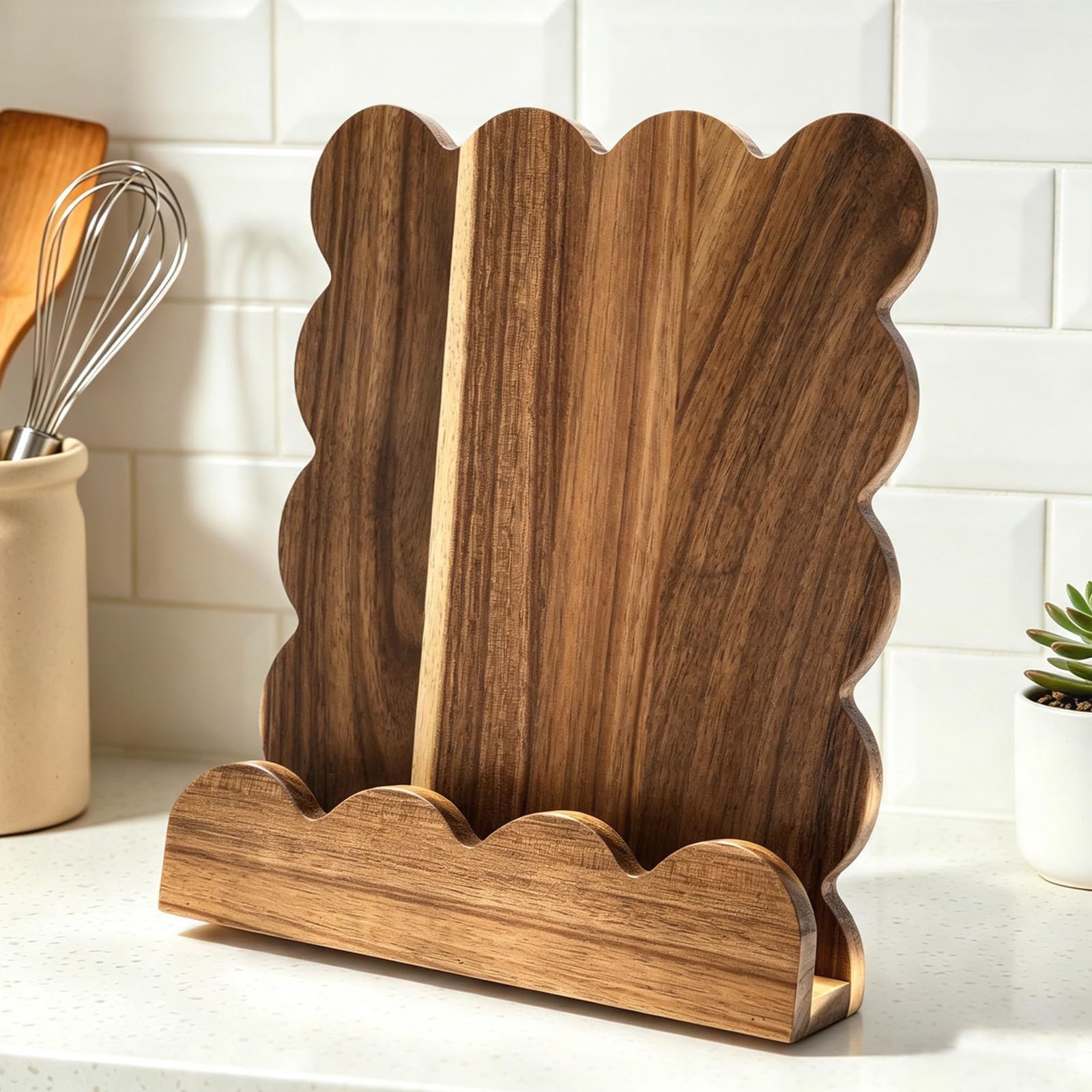 Cross-border Acacia Wood Bookshelf With Lace Trim For Home And Kitchen...