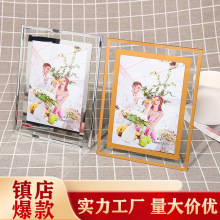 透明玻璃相框摆台水晶创意荣誉证书框6寸7寸10寸双边厂家批发A4