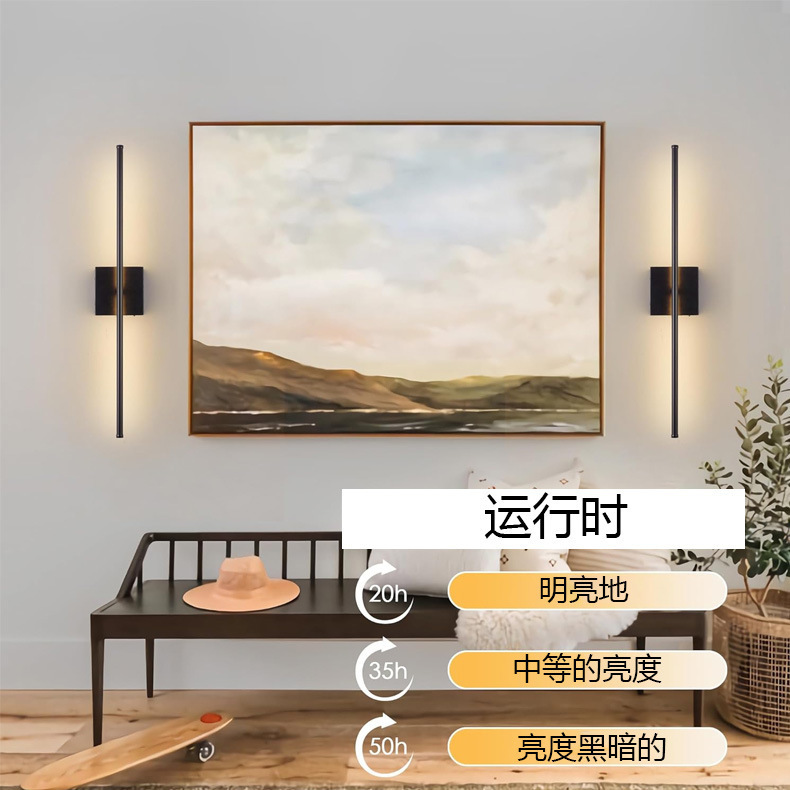 Amazon recargable lámpara de pared de batería magnética sin cableado dormitorio cabezal de cama luz de noche sala de estar atmósfera lámpara hierro