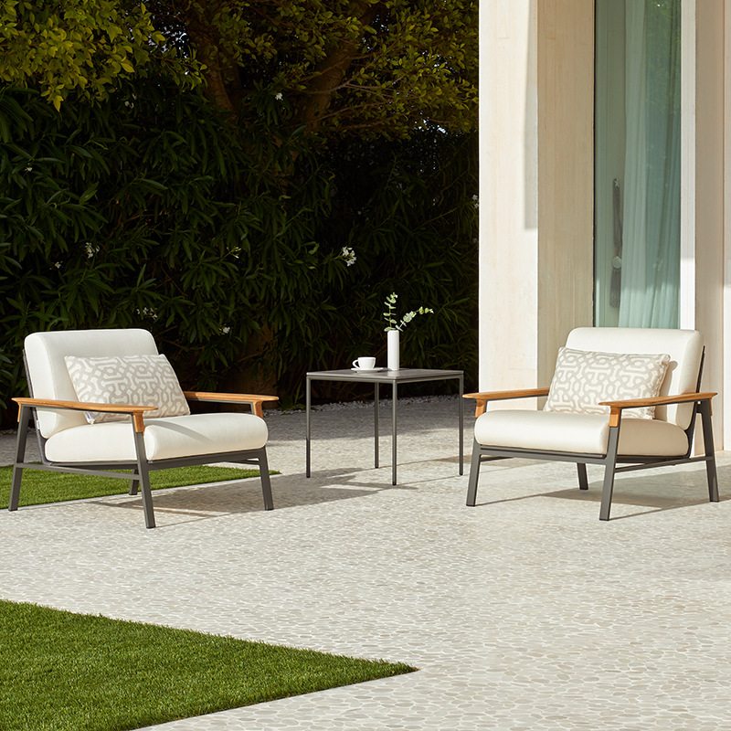 Sofá al aire libre patio villa terraza al aire libre aleación de aluminio impermeable balcón protector solar ocio seda sofá mesa de té combinación