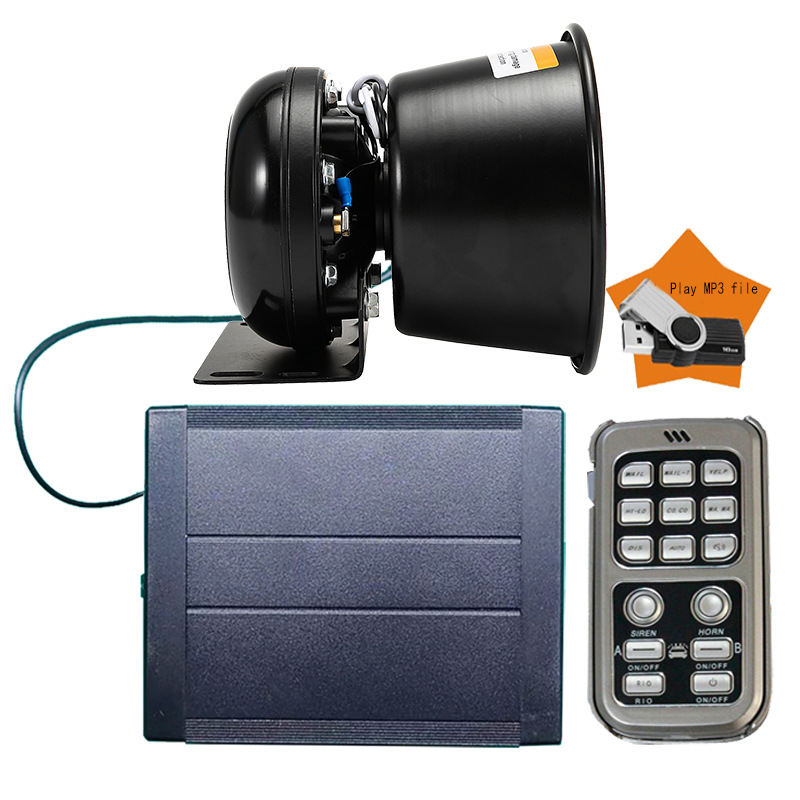 Car-mounted alarm MP3 player wireless tweeter siren loudspeaker AS920BK-MP3+ Black Front speaker