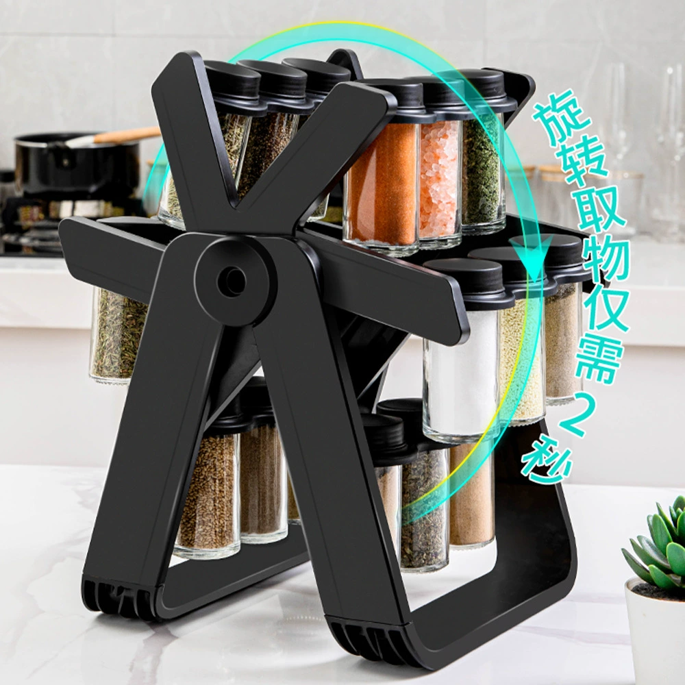 Spice Rack Shelf Rack Rotating Kitchen Glass from Yomiego