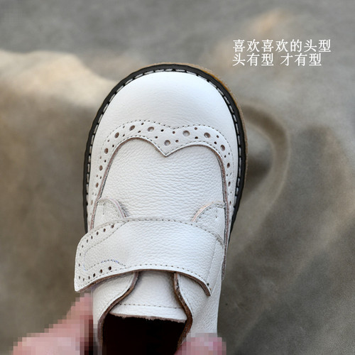 Children's black leather shoes Baroque retro cowhide shoes new boys and girls trendy shoes campus performance shoes