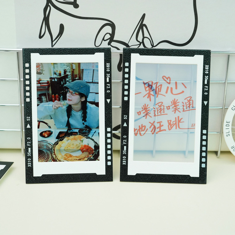 Ins 3inch Polaroid Photo Reversal Film Frame Text Border Laser Frame Vertical Light and Shadow Commemoration