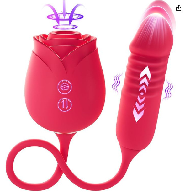 Rose Shaped Vagina Sucking Vibrator G-Spot Pussy Nipple Suction Cup Mouth Licking Clitoris Stimulation Powerful Female Sex Toy
