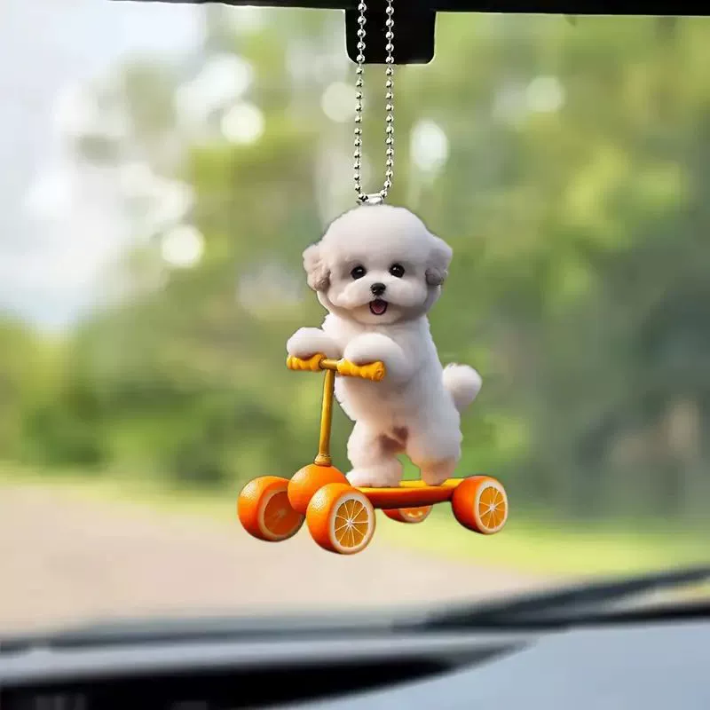 2d акриловой плоский скутер щенок авто подвеска трансграничный новый автомобиль зеркало заднего вида украшения подвеска
