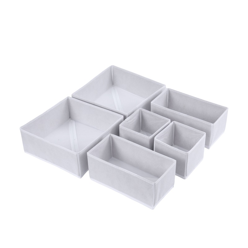 Ropa interior no cubierta TELA ESCOCESA sujetador de escritorio ropa interior calcetines caja de almacenamiento cajón organizador caja de almacenamiento conjunto de seis piezas