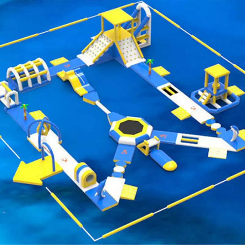 户外水池水上冲关游乐设施 速开折叠引流自动水上乐园设备 可订制