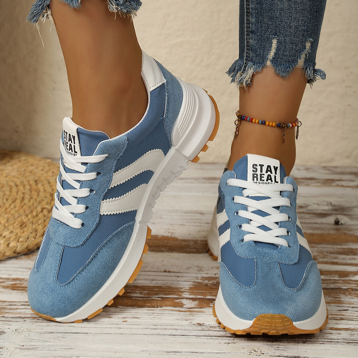 Comercio exterior Gump zapatos de mujer 2026 primavera nuevo tamaño transfronterizo ocio transpirable zapatos de malla zapatos blancos zapatos simples image 4