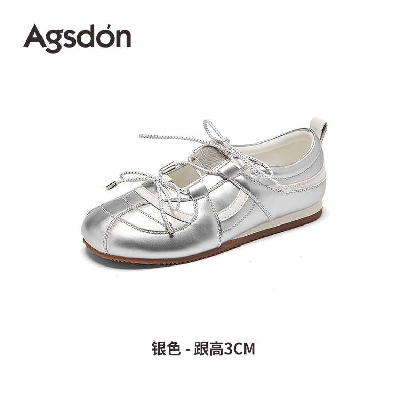 Augustion Sports Mary Jane Shoes Mujer 2025 Nuevo verano Silver Ballet alemán Sandalias Zapatos casuales suaves