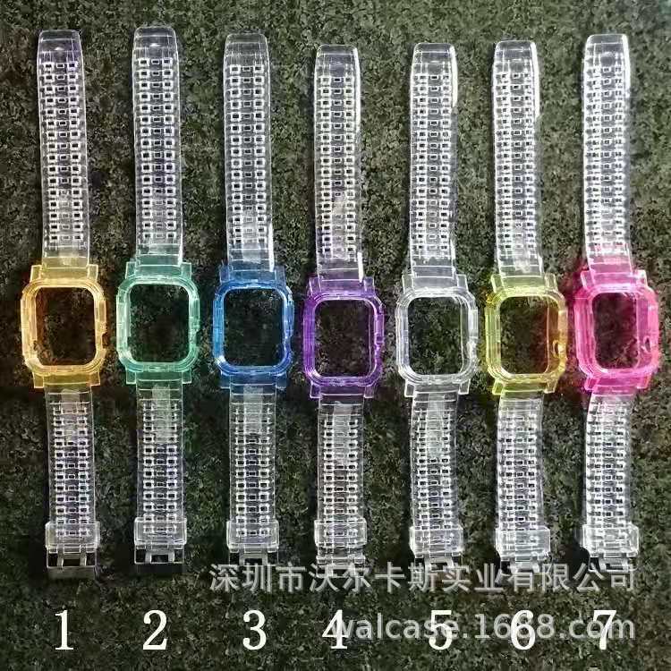 适用苹果手表iWatch6代 tpu一体表带 不可拆卸 多孔透气运动表带