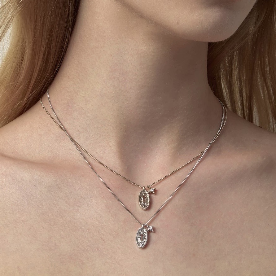 Iris Key Titanium Gold Necklace For Men - Simple Collarbone Chain_voghion.com