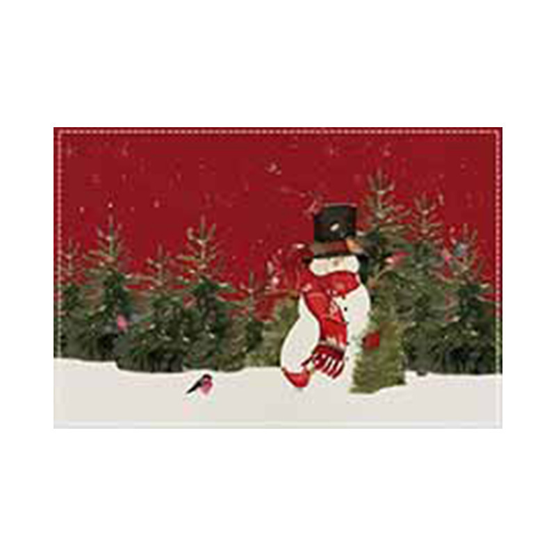 クロスボーダー爆発クリスマス雪だるま食事マット雪格子テーブルマットクリスマスパーティー装飾断熱マット祝日装飾|undefined