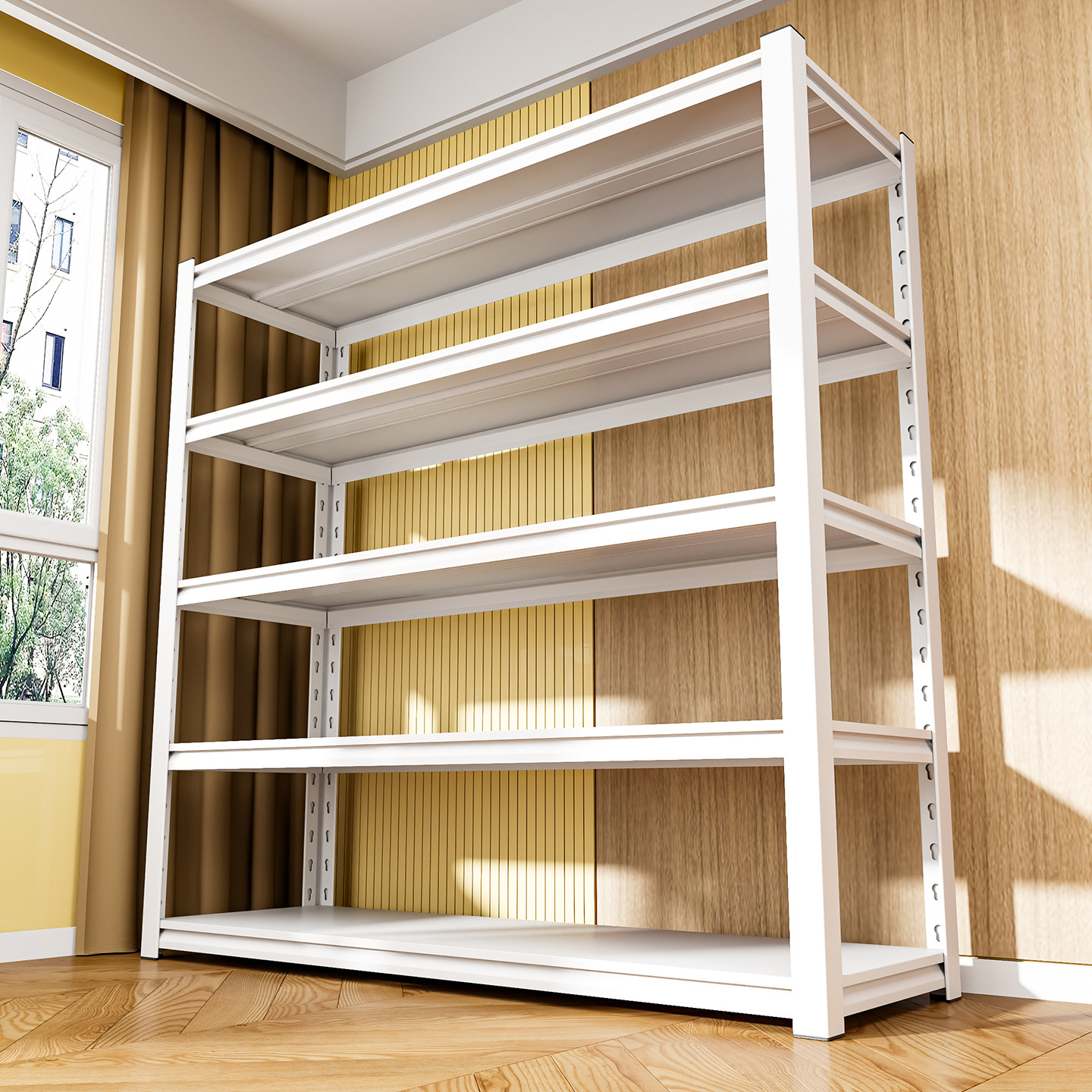 Household Storage Rack, Multi-Layer Storage Shelf, Floor-Standing Multi-Layer Shelf, Balcony Living Room Bookshelf, Utility Room Organizing Display Rack