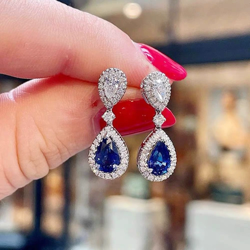 Серьги, королевские модные цирконии, европейский стиль, стиль лёгкой роскоши