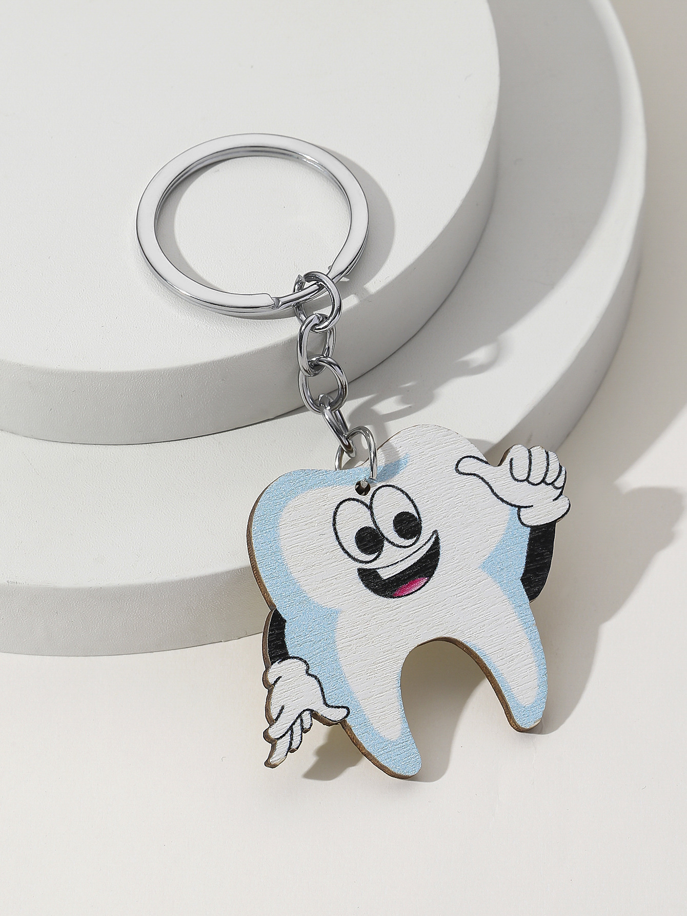 12g Weight Bag Pendant, Keychain Classification 1 Piece Quantity Holiday, Daily Occasion Wood Material Unisex Gender Cute Style Cute Teeth Wood Unisex Bag Pendant Keychain 6
