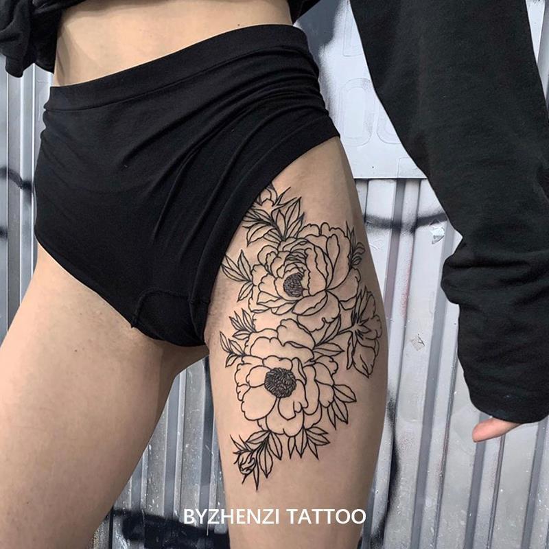 Dark Flower Tattoo Stickers, Long-Lasting Waterproof Female Stylish Cool Collarbone Leg Permanent Juice Tattoo Stickers Arm Dark Flower Tattoo Stickers, Long-Lasting Waterproof Female Stylish Cool Collarbone Leg Permanent Juice Tattoo Stickers Arm