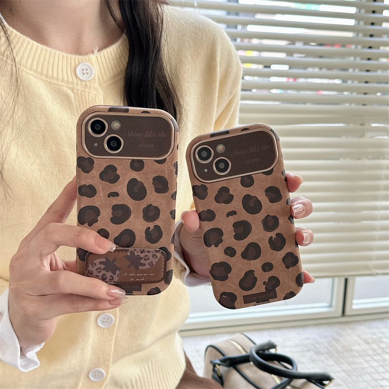 Otoño e invierno Maillard Leopard Estampado para iPhone15/16promax funda para teléfono móvil creativo Apple 14pro girl 13