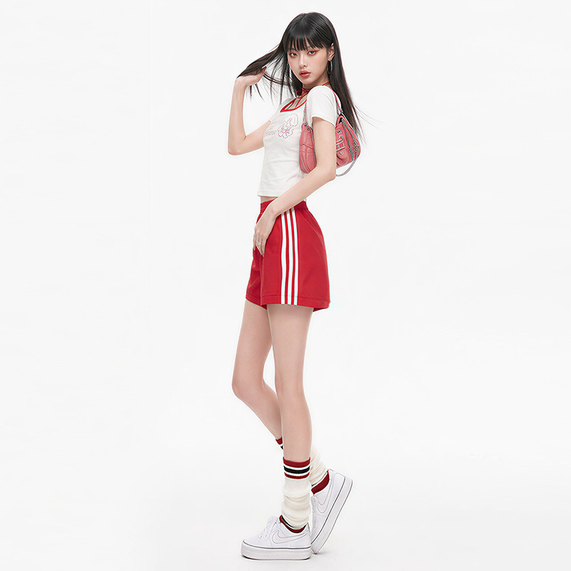 Sports Shorts for Women, Summer Pants, Lightweight Wide-Leg Pants, Quick-Drying Pants, Casual Breathable American-Style Shorts for Outer Wear