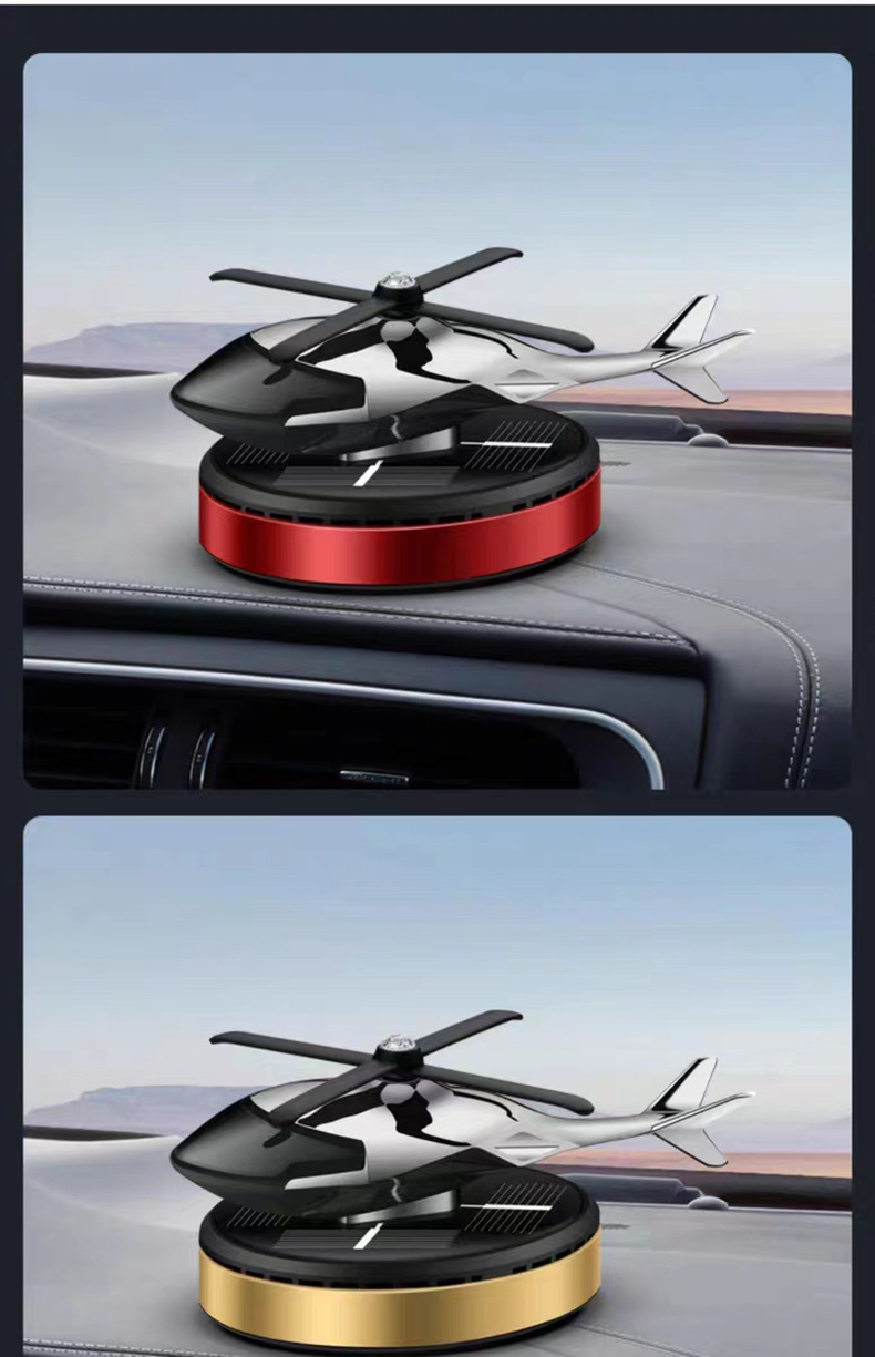 Solar rotating helicopter car ornaments aircraft aromatherapy center console cross-border car odor removal perfume supplies