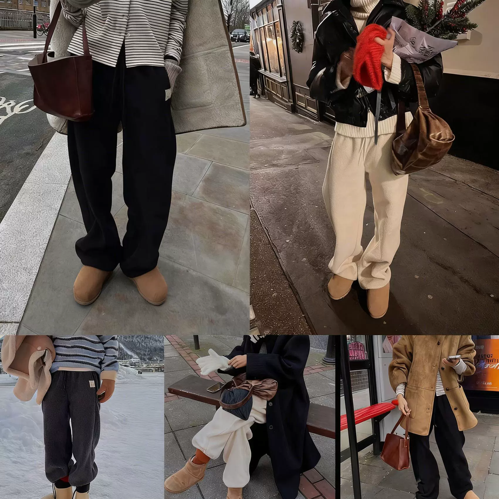 现货2025冬季新韩国东大门宽松休闲松紧腰束脚摇粒绒休闲裤卫裤女