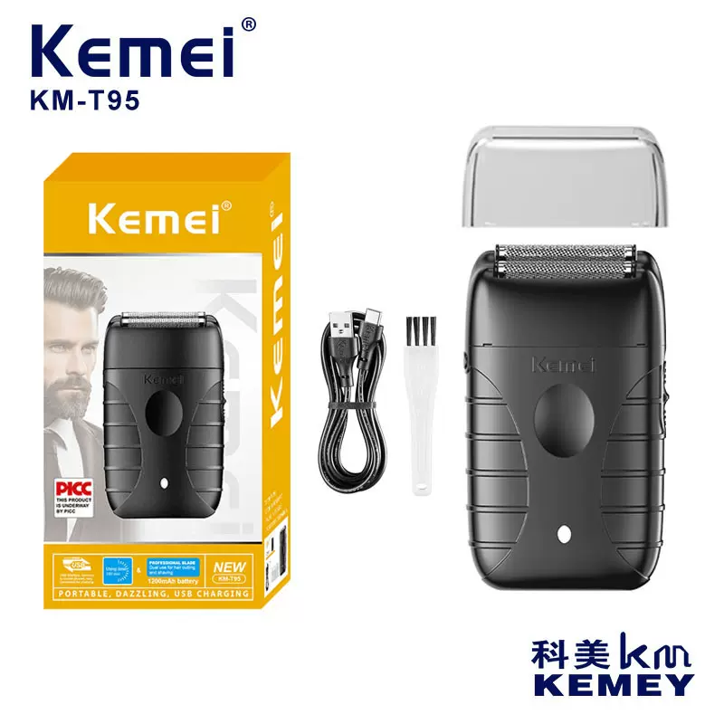 kemei科美电动剃须刀家用KM-T95男士刮胡刀往复式胡须刀超干净USB