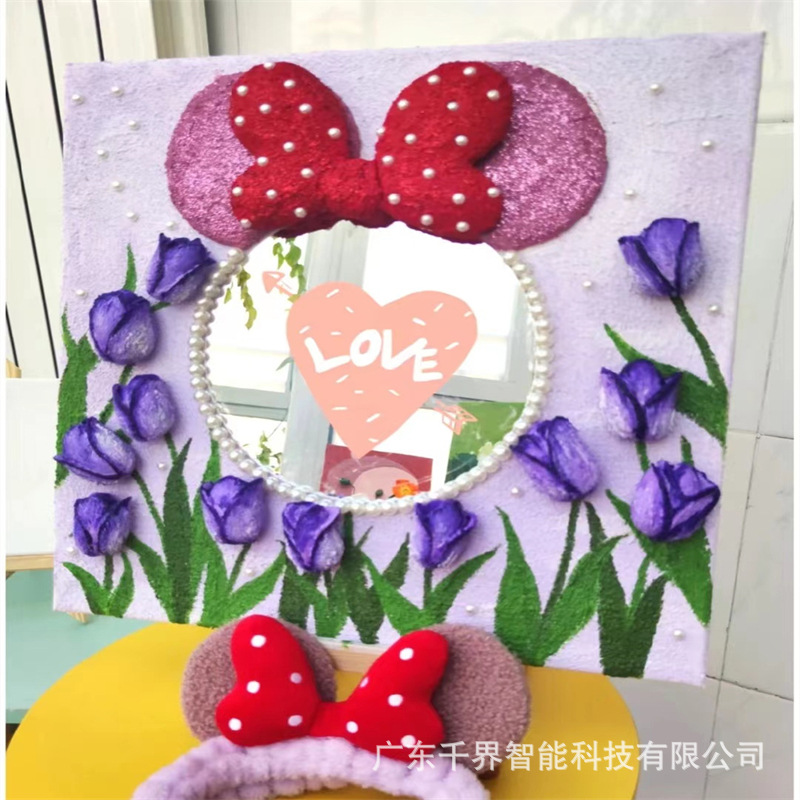 桌面台式化妆镜ins风少女公主镜宿舍学生梳妆台装饰异形镜子批发