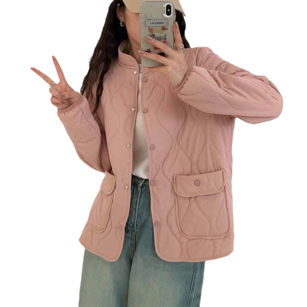 MOTIE 양모 방풍 재킷 2024 가을과 겨울 새로운 패션 간단한 여성 양모 방풍 재킷