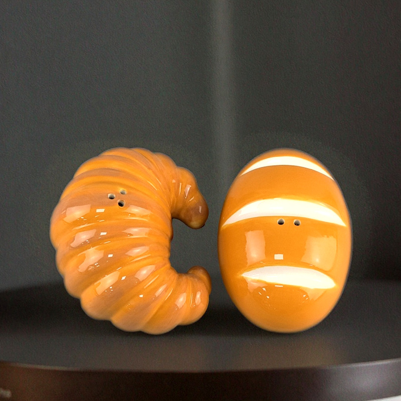 Personalizable creativo encantador cerámico simulado croissants pan picerella artesanía cerámica exquisita de alto valor facial
