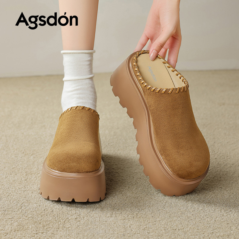 Zapatos Birken de fondo grueso para mujeres 2025, nuevo otoño y invierno, pequeño hombre perezoso con un pedazo de cabeza y medio trapezo