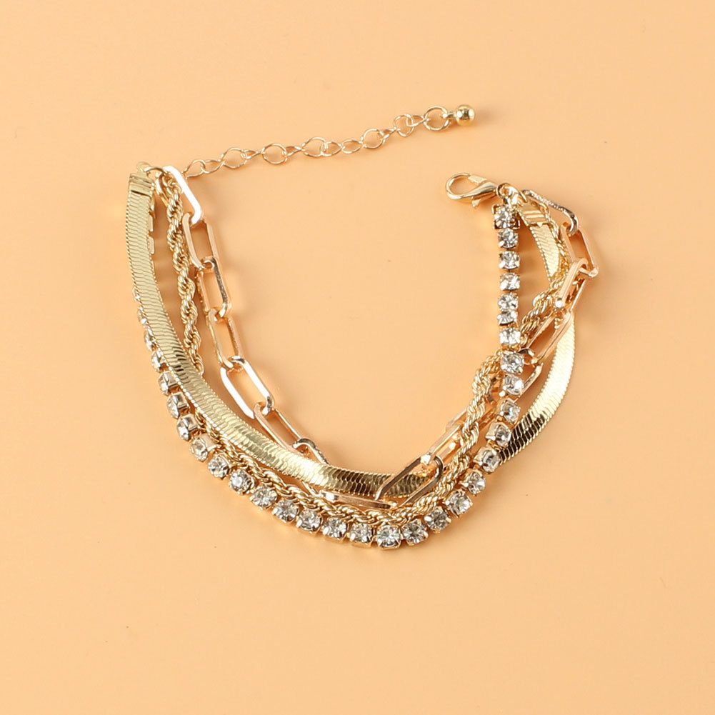 fashion golden claw chain box chain combination braceletpicture5