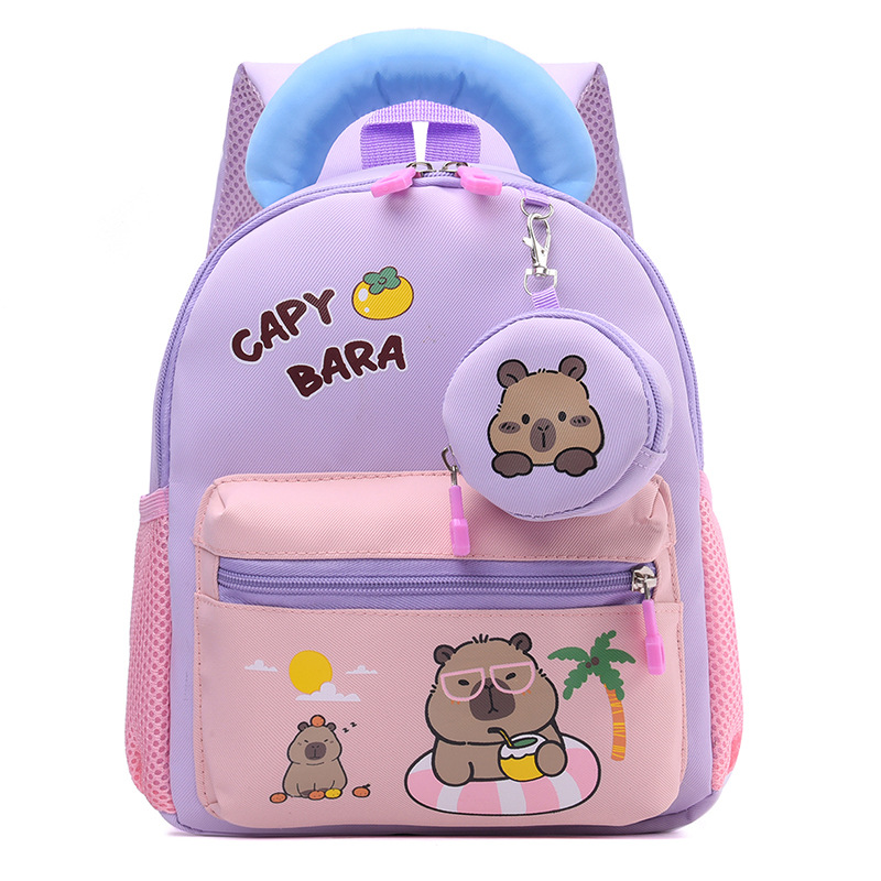 Mochila para niñas lindas, nueva mochila infantil Capibara, mochila transpirable para niños de 3 años y 5 años