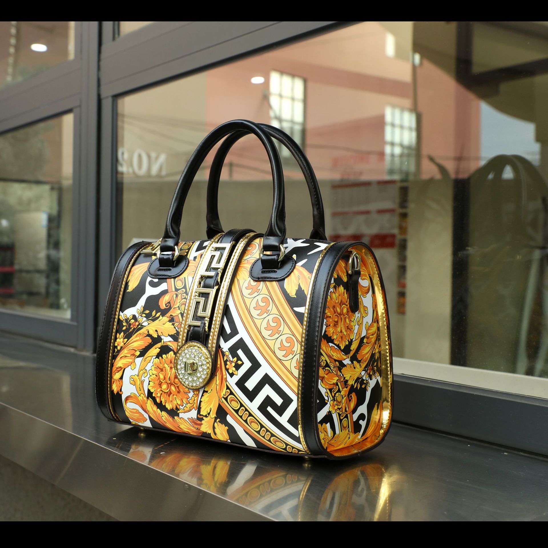 Bolso de Mujer Popular Transfronterizo Estampado, Bolso de Diseñador Texturizado, Bolso Tipo Almohada Laberinto, Bolso de Mano para Mujer