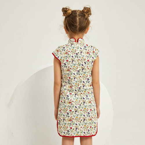 Children Chineses dresses Qipao Dresses for girls flower girl dress cotton Chinese style of the new manual button cheongsam girls