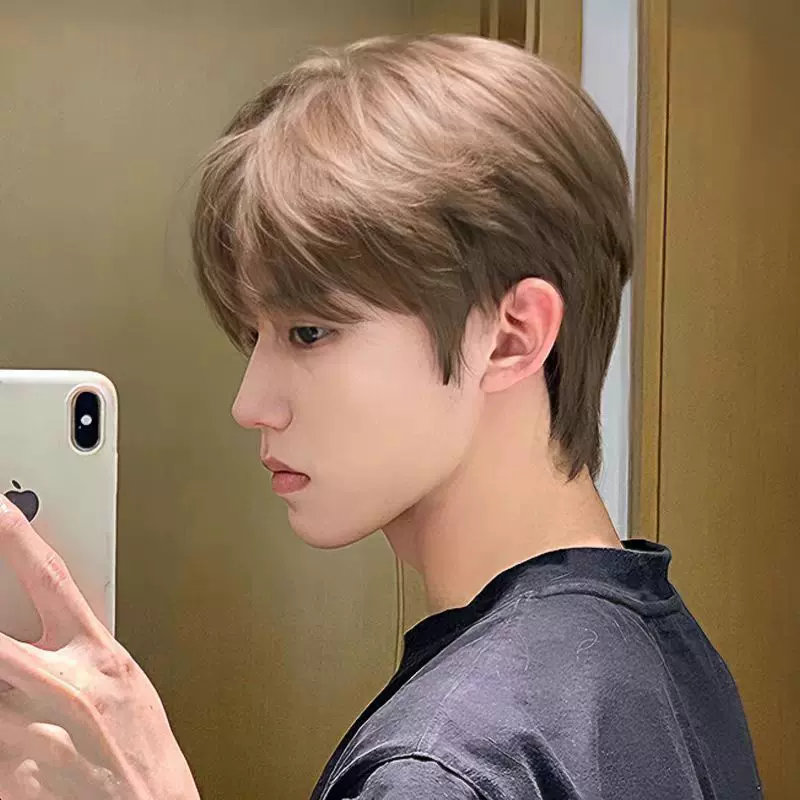 星程假发男短发全头套式韩版男士帅气微分碎盖蓬松自然假发套