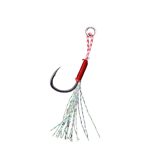 Skimming Shark | Slow-rocking iron hook sea fishing boat fishing long tied hair single hook fish hook fishing gear wholesale tied bright silk feather accessories