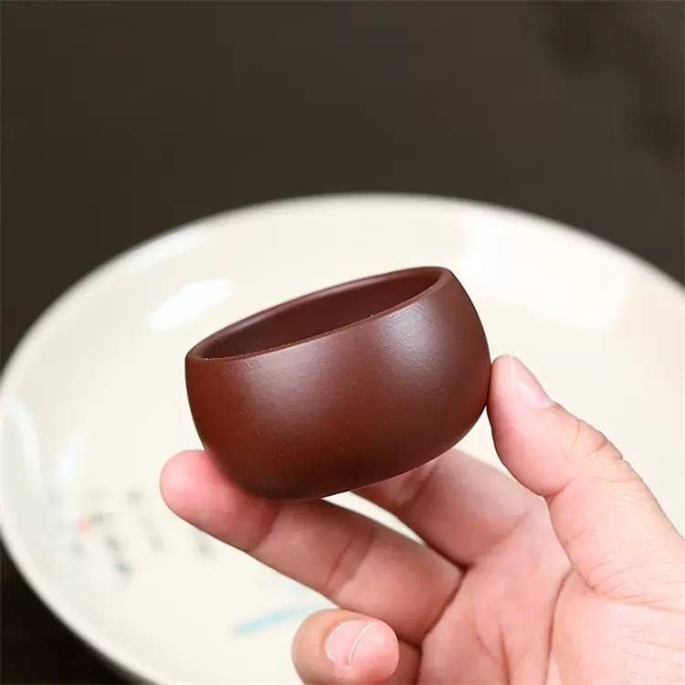 宜兴紫砂品茗杯原矿紫朱泥小口杯功夫礼品茶壶茶具批发一件代发