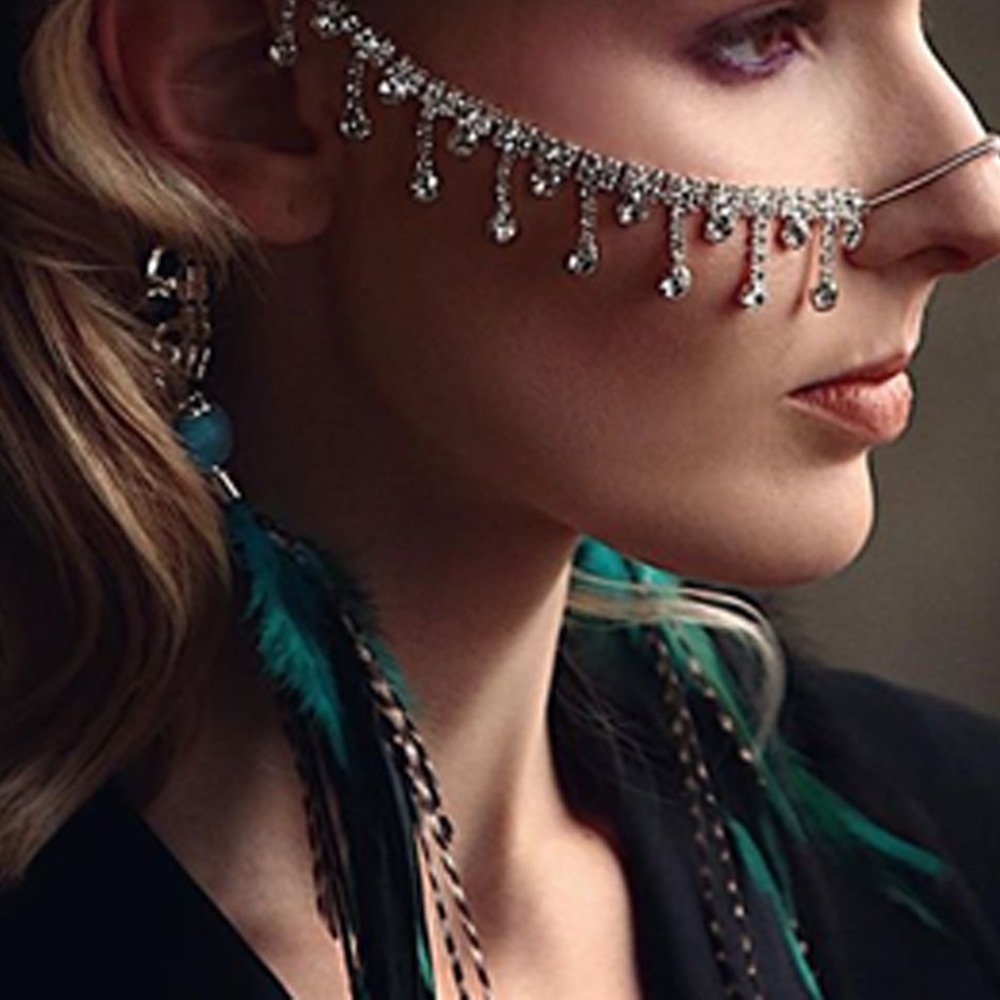 Transfronterizo nueva cadena de la cara del rhinestone borla de moda europea y americana simple cadena de gafas accesorios personalizados cadena de la cara femenina