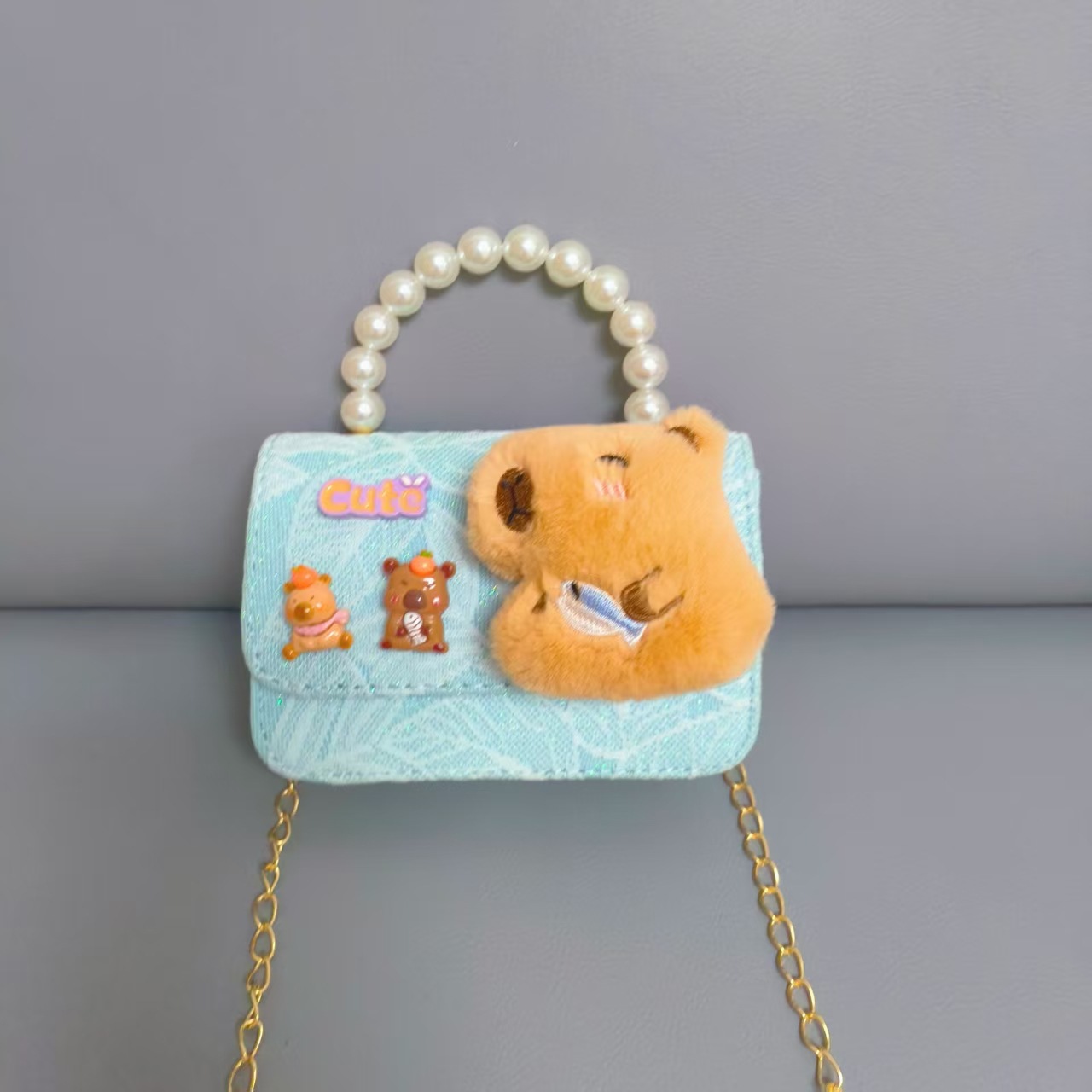 Bolsos infantiles princesa bolso de perlas bolso de Año Nuevo de niña bolso de hombro bolso de cadena bolso pequeño