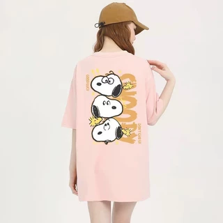 纯棉后包领 夏季新款卡通可爱印花圆领短袖T恤男女款休闲宽松潮流