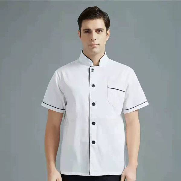 White short-sleeved imitation black edge style