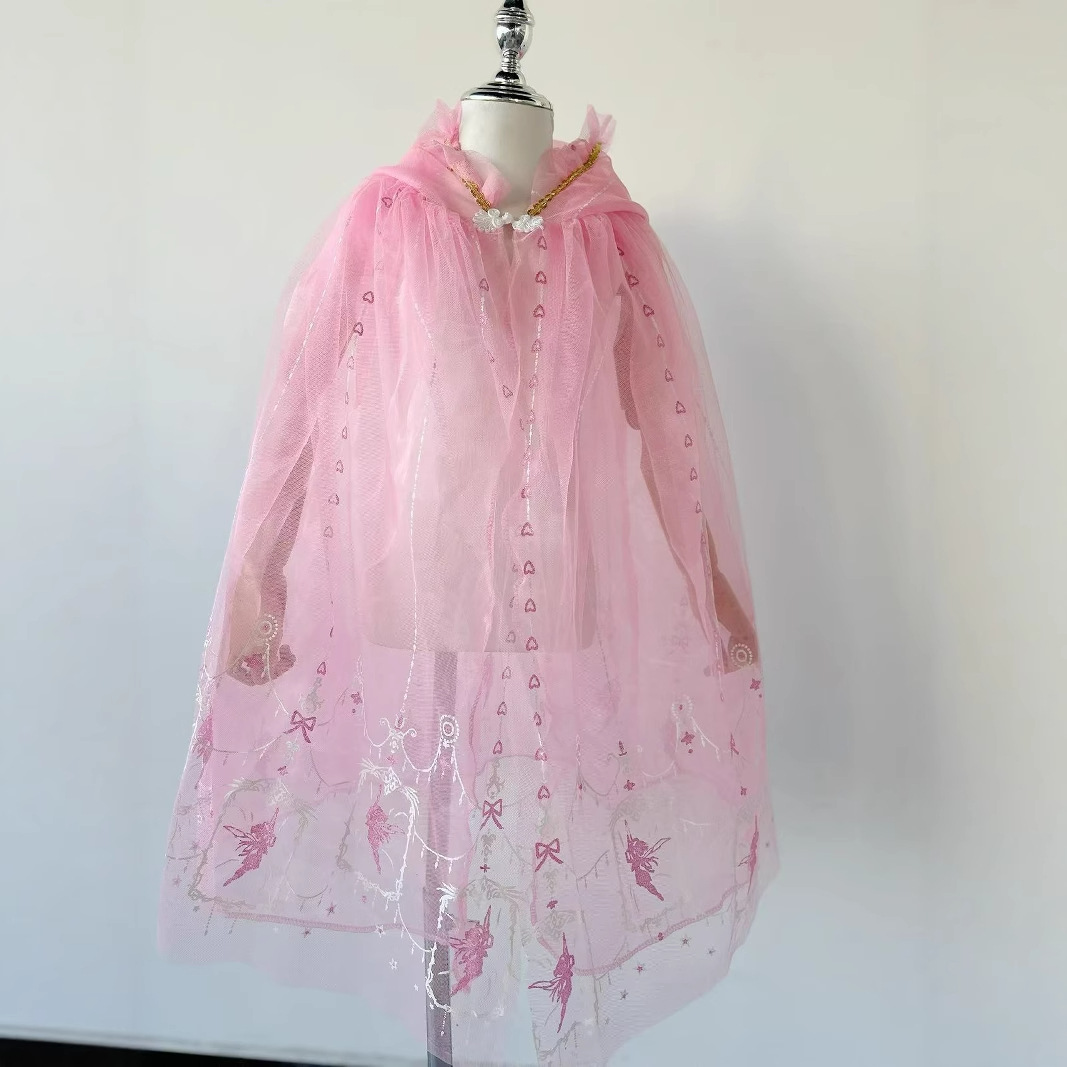 New Elsa Cape, Windproof Outer Gauze Shawl for Spring and Autumn, Warm Children's Vest, Outerwear for Little Girls