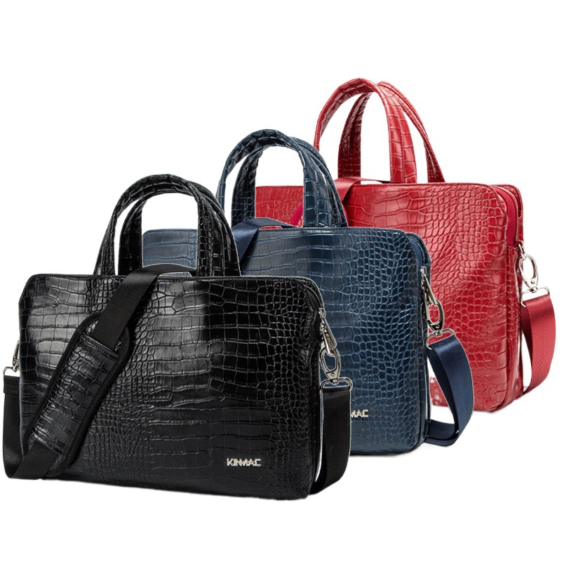 Crocodile Pattern Laptop Shoulder Bag Suitable for Apple 13, Huawei 14, Xiaomi 15 Business Bag 16inch Trendy