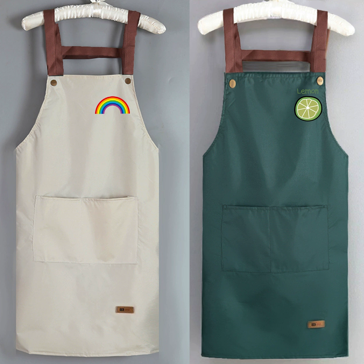 Водонепроницаемый и маслостойкий фартук с нанесением логотипа на заказ для кухни, дома, милый фартук для работы в сфере общественного питания, кулинарии, для женщин