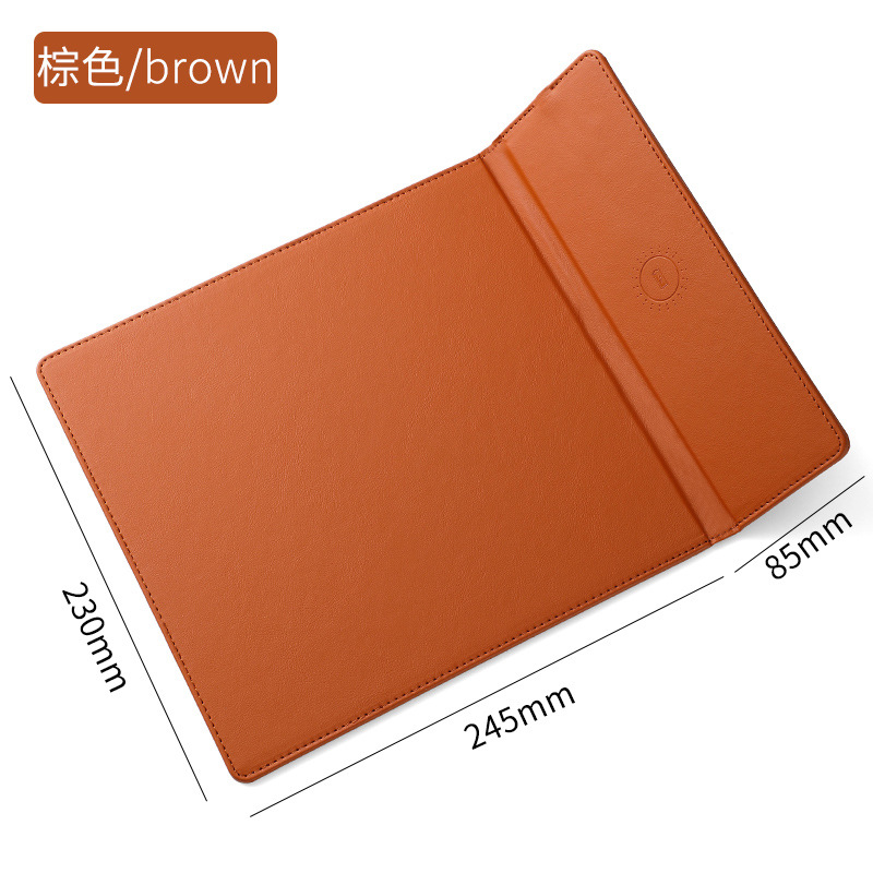 Alfombrilla de ratón con carga inalámbrica 15W, PU antideslizante, oficina comercial, personalizable