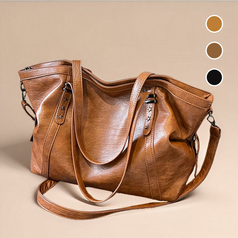 Tot Bag Large Capacity Shoulder Bag with European and American Retro Style, High-end Feel, Nail Buckle Cross-body Bag for Women, Versatile Shoulder Bag for Women