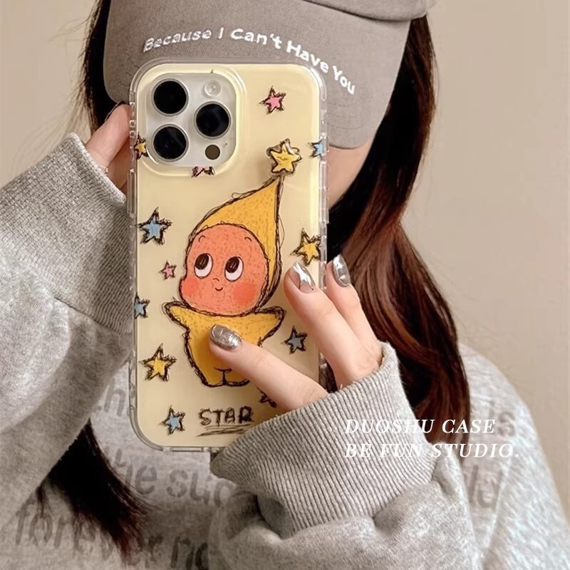 Suitable for Apple 17Promax Mobile Phone Case 16Pro Cute Iphone14 Double Layer 13 Star Minion 11 New