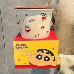 クレヨンしんちゃん セラミック インスタント ヌードル ボウル 蓋付き 家庭用大型ヌードル スープ ボウル 高見え 個人 誕生日 卒業祝い ギフト