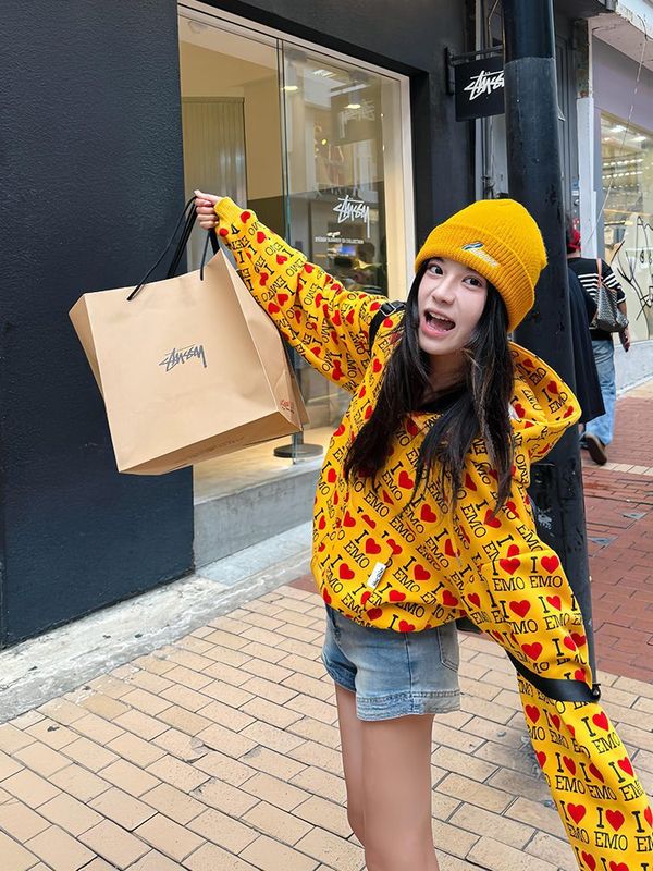 美式复古字母爱心开衫连帽短款卫衣女春秋季2025新款宽松上衣外套|undefined